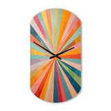 Colorful Mid Century Optical Serenade I - Asymmetric Metal Wall Clock