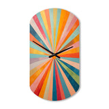 Colorful Mid Century Optical Serenade I - Asymmetric Metal Wall Clock