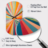 Colorful Mid Century Optical Serenade I - Asymmetric Metal Wall Clock