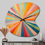 Colorful Mid Century Optical Serenade I - Asymmetric Metal Wall Clock
