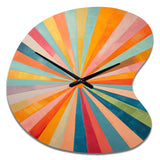 Colorful Mid Century Optical Serenade I - Asymmetric Metal Wall Clock