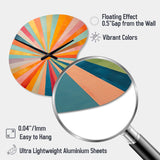 Colorful Mid Century Optical Serenade I - Asymmetric Metal Wall Clock
