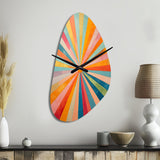 Colorful Mid Century Optical Serenade I - Asymmetric Metal Wall Clock