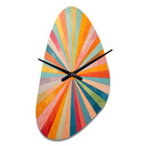 Colorful Mid Century Optical Serenade I - Asymmetric Metal Wall Clock
