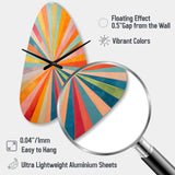 Colorful Mid Century Optical Serenade I - Asymmetric Metal Wall Clock
