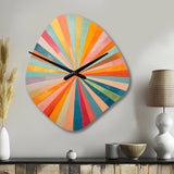 Colorful Mid Century Optical Serenade I - Asymmetric Metal Wall Clock