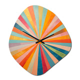 Colorful Mid Century Optical Serenade I - Asymmetric Metal Wall Clock