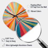 Colorful Mid Century Optical Serenade I - Asymmetric Metal Wall Clock