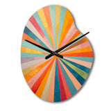 Colorful Mid Century Optical Serenade I - Asymmetric Metal Wall Clock