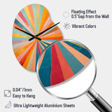 Colorful Mid Century Optical Serenade I - Asymmetric Metal Wall Clock