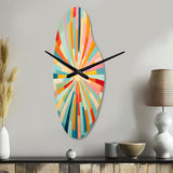 Colorful Mid Century Optical Serenade III - Asymmetric Metal Wall Clock