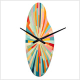 Colorful Mid Century Optical Serenade III - Asymmetric Metal Wall Clock