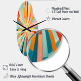 Colorful Mid Century Optical Serenade III - Asymmetric Metal Wall Clock