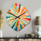 Colorful Mid Century Optical Serenade III - Asymmetric Metal Wall Clock