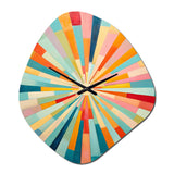 Colorful Mid Century Optical Serenade III - Asymmetric Metal Wall Clock