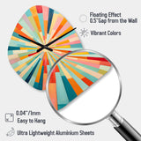 Colorful Mid Century Optical Serenade III - Asymmetric Metal Wall Clock