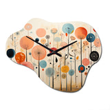 Colorful Mid Century Whimsical Wallpapers - Asymmetric Metal Wall Clock