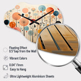 Colorful Mid Century Whimsical Wallpapers - Asymmetric Metal Wall Clock