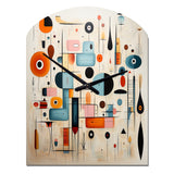 Pink Blue Mid Century Whimsical Wonders III - Asymmetric Metal Wall Clock