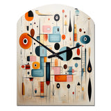 Pink Blue Mid Century Whimsical Wonders III - Asymmetric Metal Wall Clock
