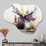 Purple Beige Minimalism Balance And Contrast - Asymmetric Metal Wall Clock