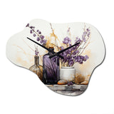 Purple Beige Minimalism Balance And Contrast - Asymmetric Metal Wall Clock