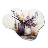 Purple Beige Minimalism Balance And Contrast - Asymmetric Metal Wall Clock