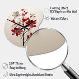 Red Beige Minimalism Essence Of Red Flower - Asymmetric Metal Wall Clock