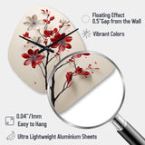 Red Beige Minimalism Essence Of Red Flower - Asymmetric Metal Wall Clock