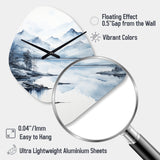 Grey Blue Minimalism Forest Reflections I - Asymmetric Metal Wall Clock