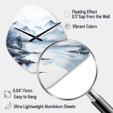Grey Blue Minimalism Forest Reflections I - Asymmetric Metal Wall Clock