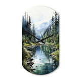 Green Blue Minimalism Forest Reflections - Asymmetric Metal Wall Clock