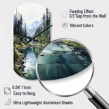 Green Blue Minimalism Forest Reflections - Asymmetric Metal Wall Clock