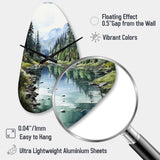 Green Blue Minimalism Forest Reflections - Asymmetric Metal Wall Clock