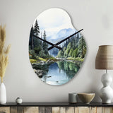 Green Blue Minimalism Forest Reflections - Asymmetric Metal Wall Clock