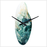 Teal Gold Minimalism Serenity In Motion - Asymmetric Metal Wall Clock