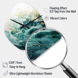 Teal Gold Minimalism Serenity In Motion - Asymmetric Metal Wall Clock