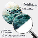 Teal Gold Minimalism Serenity In Motion - Asymmetric Metal Wall Clock