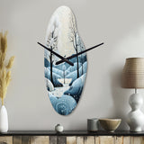 Blue White Modern Scandinavian Serenade I - Asymmetric Metal Wall Clock
