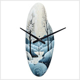 Blue White Modern Scandinavian Serenade I - Asymmetric Metal Wall Clock