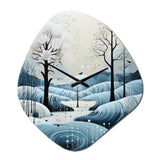 Blue White Modern Scandinavian Serenade I - Asymmetric Metal Wall Clock