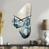Blue White Modern Scandinavian Serenade II - Asymmetric Metal Wall Clock
