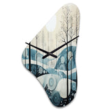 Blue White Modern Scandinavian Serenade II - Asymmetric Metal Wall Clock