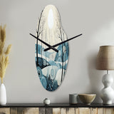 Blue White Modern Scandinavian Serenade II - Asymmetric Metal Wall Clock