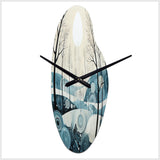 Blue White Modern Scandinavian Serenade II - Asymmetric Metal Wall Clock