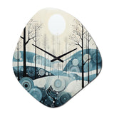 Blue White Modern Scandinavian Serenade II - Asymmetric Metal Wall Clock