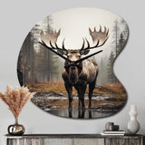 Brown Moose Monochrome Sands - Asymmetric Metal Wall Clock