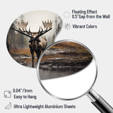 Brown Moose Monochrome Sands - Asymmetric Metal Wall Clock