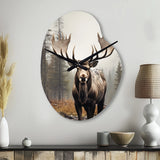 Brown Moose Monochrome Sands - Asymmetric Metal Wall Clock