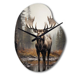 Brown Moose Monochrome Sands - Asymmetric Metal Wall Clock